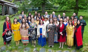UBC Aboriginal graduates at the First Nations House of Learning graduation celebration held May 24, 2014
First Nations House of Learning, Photo by K. Ward