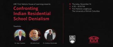 First Nations House of Learning presents: Confronting Indian Residential School Denialism